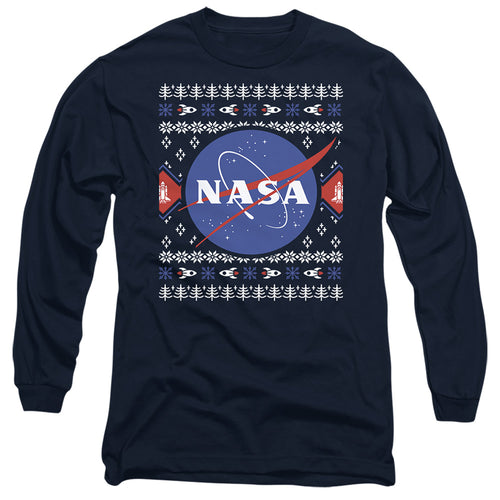 NASA Ugly Christmas Sweater Logo Long Sleeve T-Shirt