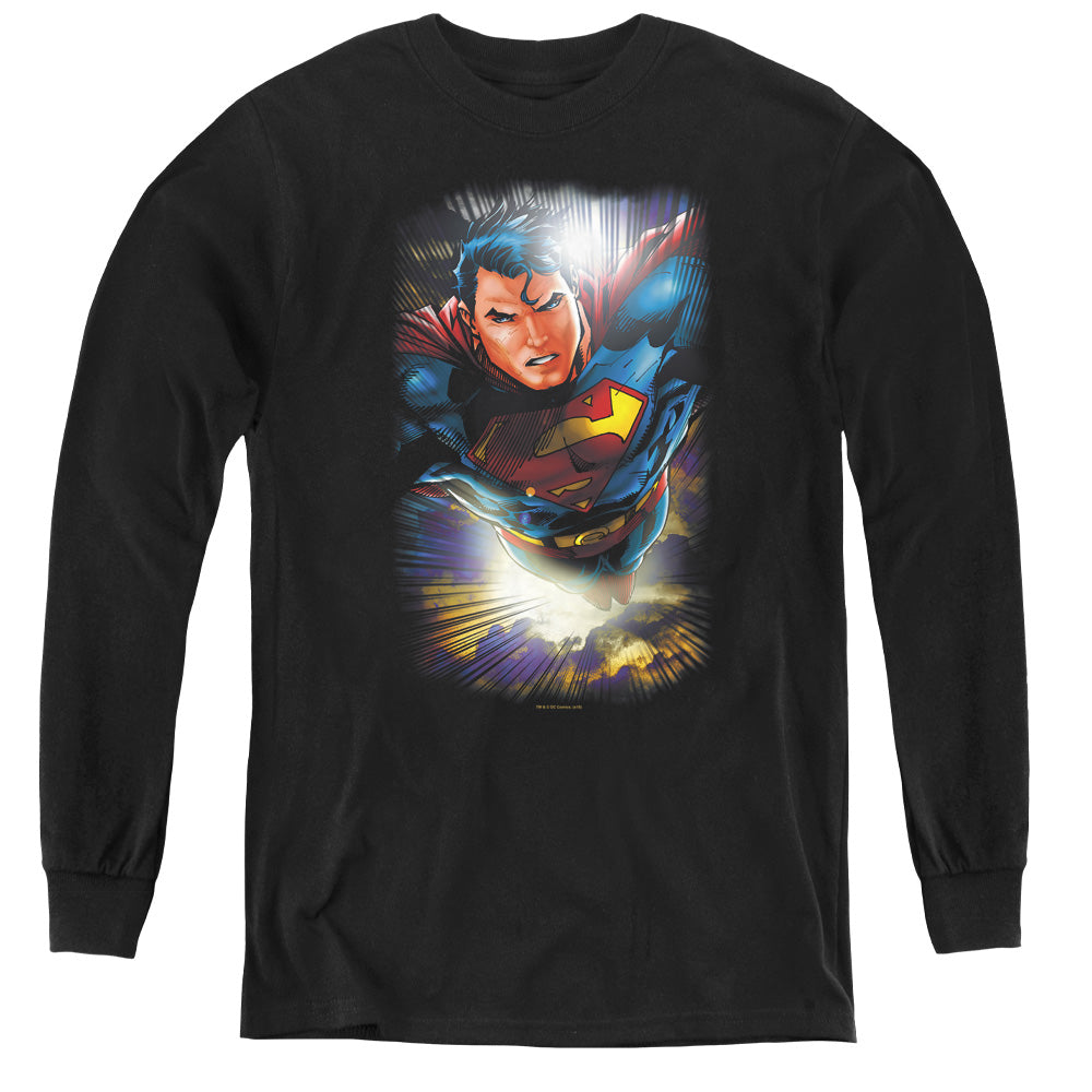 Superman In the Sky Youth Long Sleeve T-Shirt