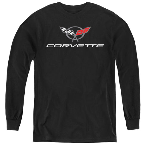 Chevy Corvette Modern Emblem Youth Long Sleeve T-Shirt