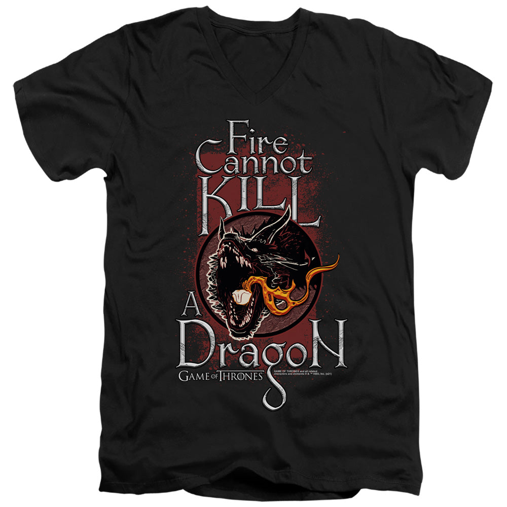 Game of Thrones Fire Cannot Kill A Dragon V-Neck T-Shirt