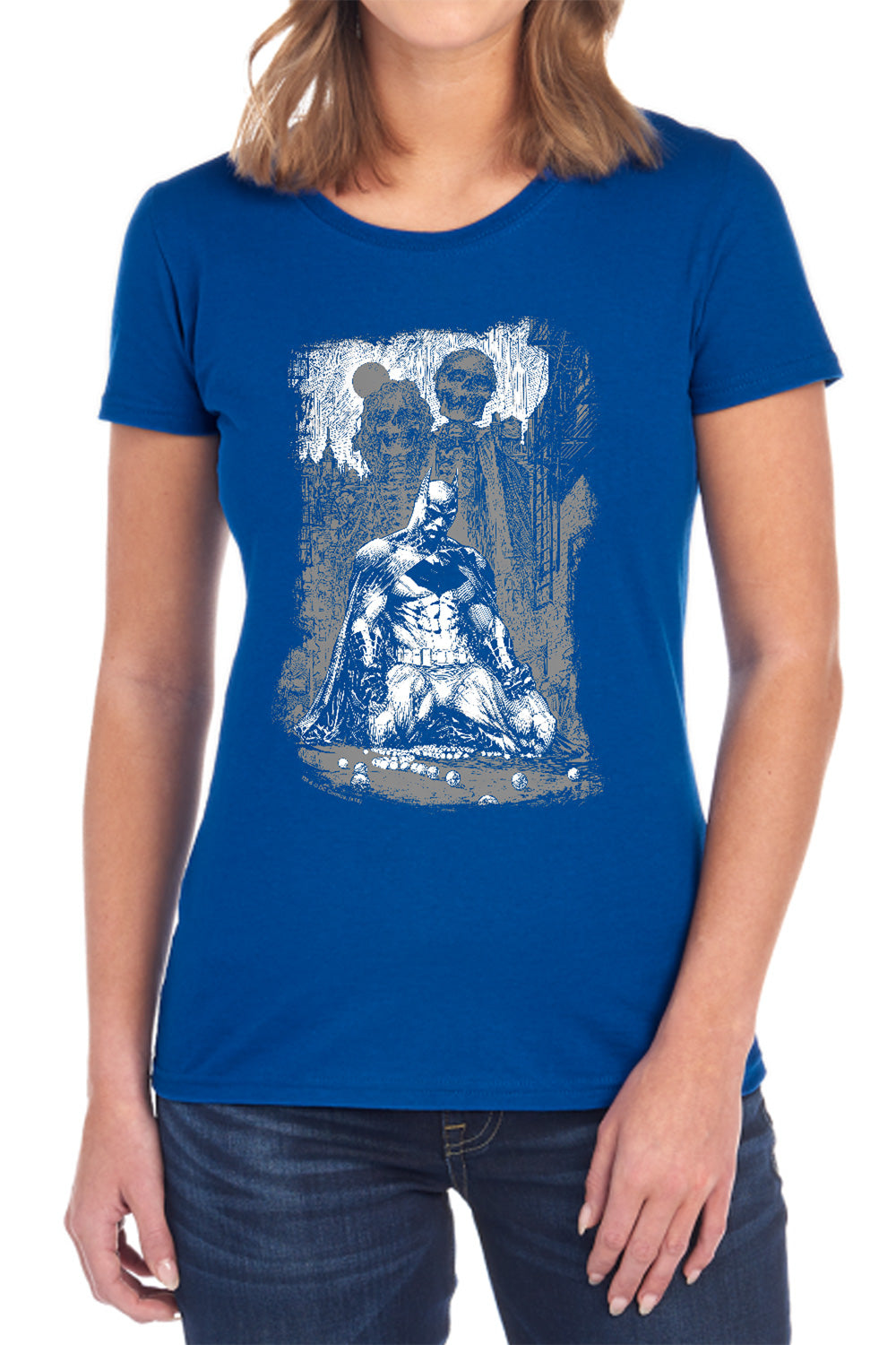 Batman Sketchy Shadows Womens T-Shirt