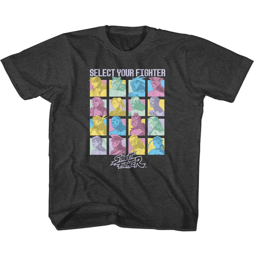 Street Fighter Select Your Fighter - Smoke Gray Youth/Toddler T-Shirt