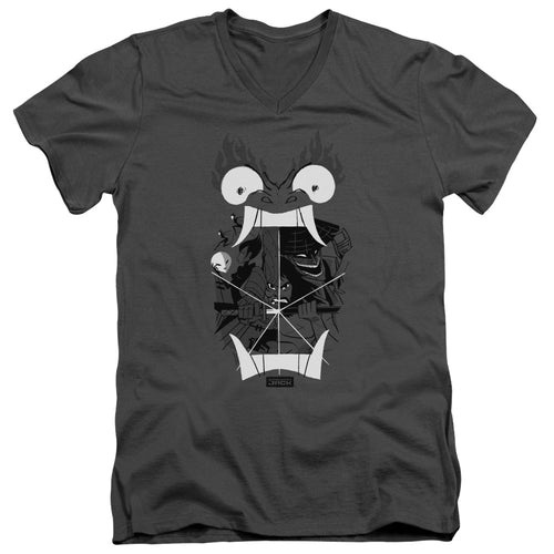 Samurai Jack Divisive Charcoal V-Neck T-Shirt