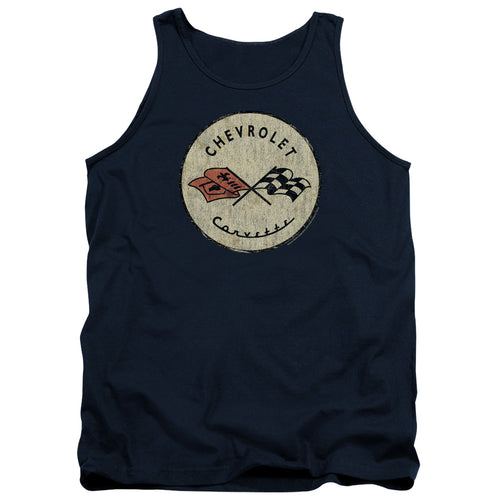 Chevy Old Vette Navy Tank Top