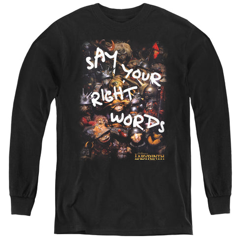 Labyrinth Right Words Youth Long Sleeve T-Shirt