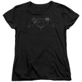 Batman v Superman Cityscape Logo Womens T-Shirt
