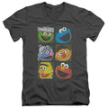 Sesame Street Group Squares V-Neck T-Shirt