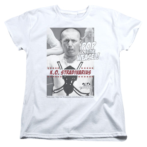 The Three Stooges Pop Goes the Weasel Womens T-Shirt