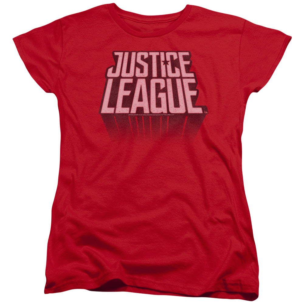 Justice League League Distressed Womens T-Shirt