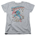 Superman Mad at Rocks Womens T-Shirt