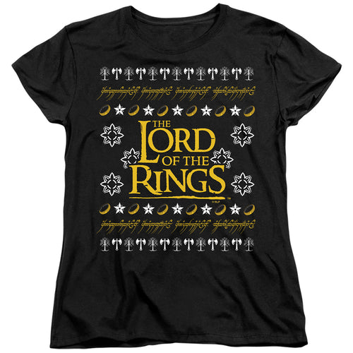 Lord of the Rings Ugly Christmas Logo Womens T-Shirt