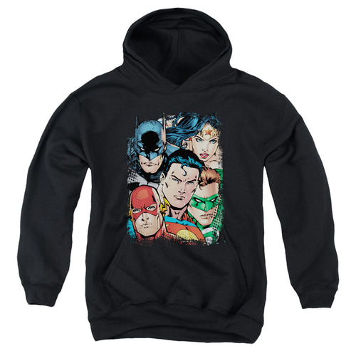 Justice League Up Close And Personal Youth Hoodie