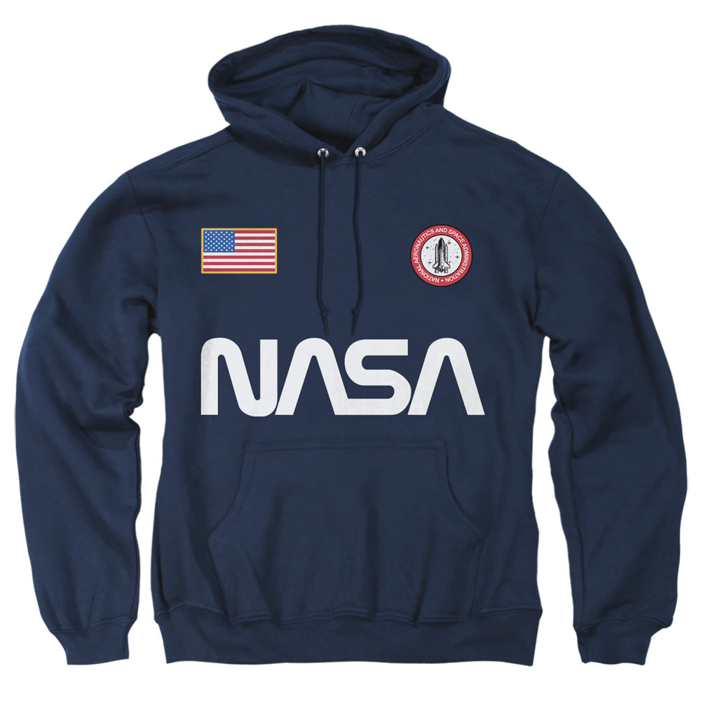 NASA Worm Logo and Flag Navy Pullover Hoodie