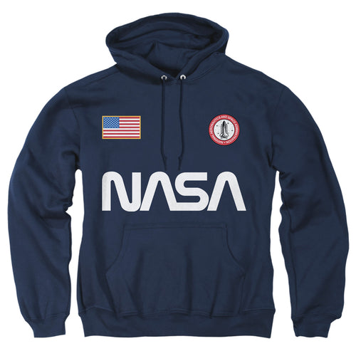 NASA Worm Logo and Flag Navy Pullover Hoodie