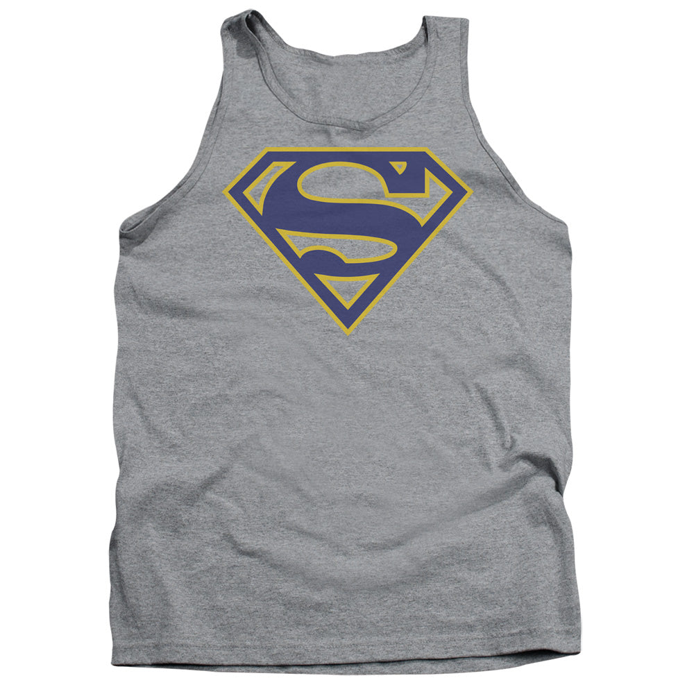 Superman Maize & Blue Shield Athletic Heather Tank Top