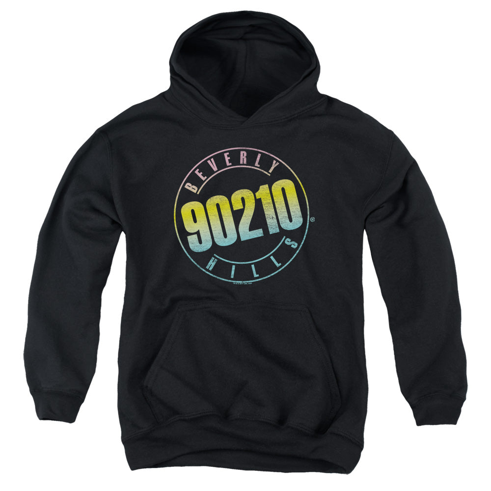Beverly Hills 90210 Color Blend Logo Black Youth Hoodie