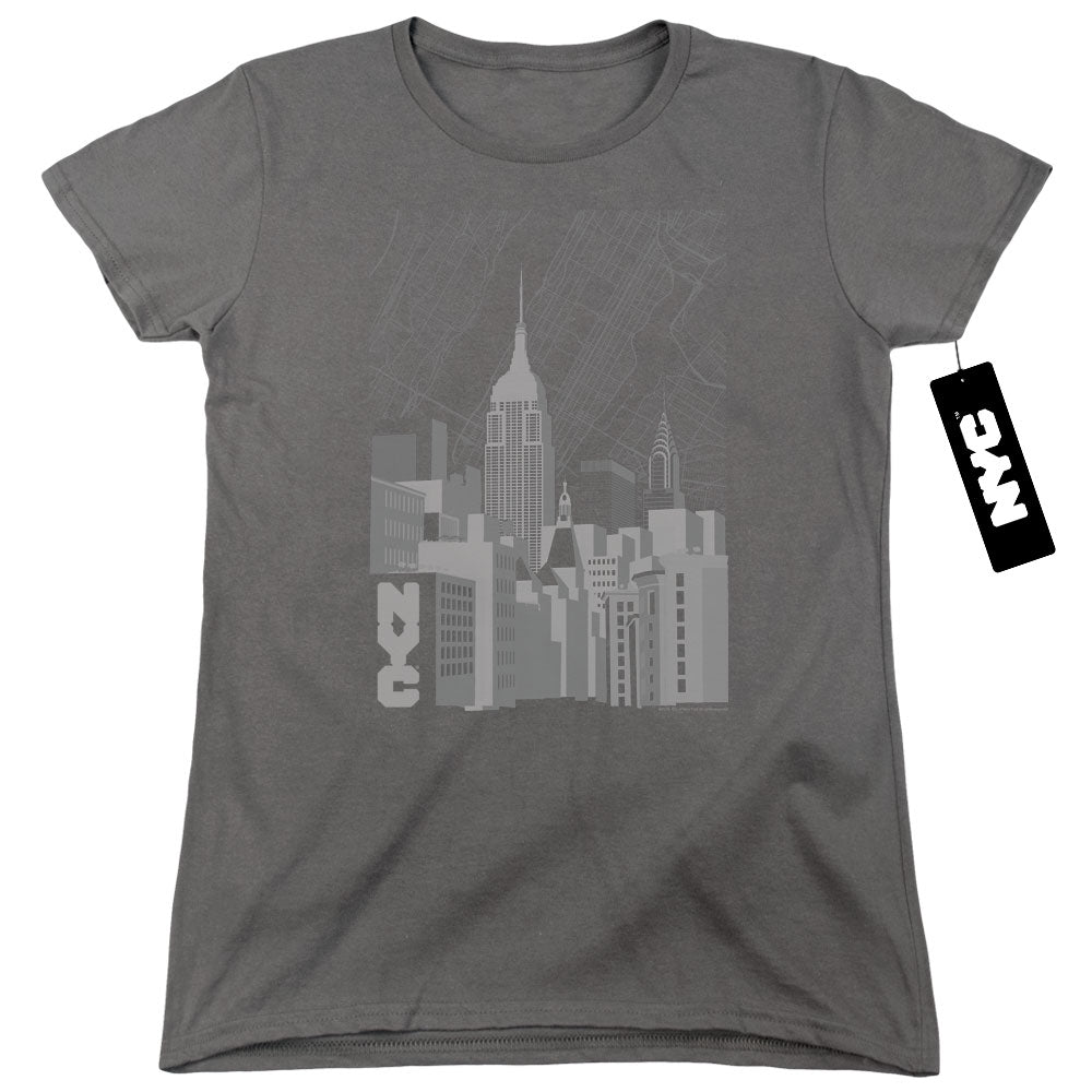 New York City Manhattan Monochrome Womens T-Shirt