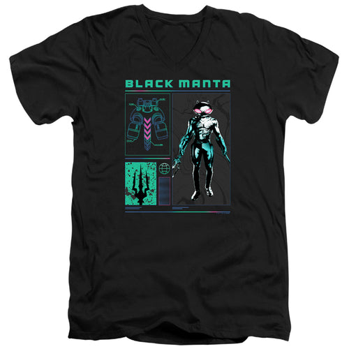 Aquaman Black Manta Stats V-Neck T-Shirt