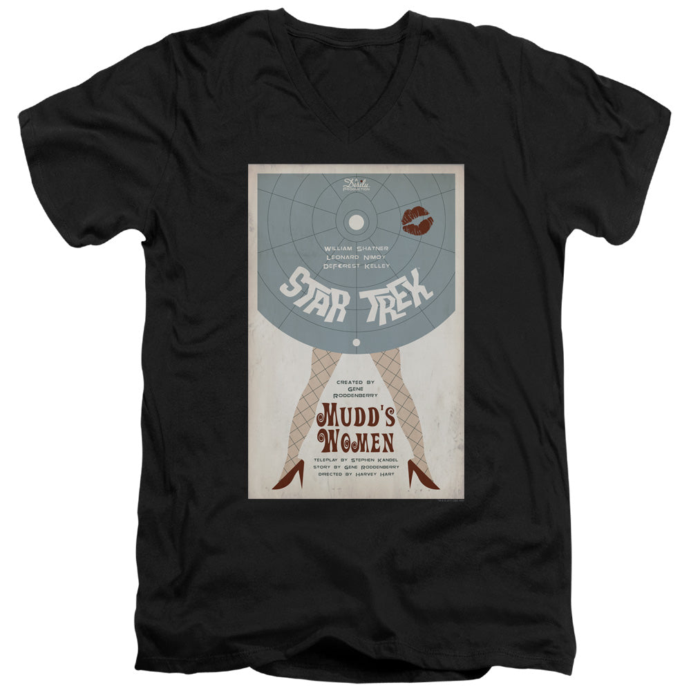 Star Trek Mudd's Women Black V-Neck T-Shirt