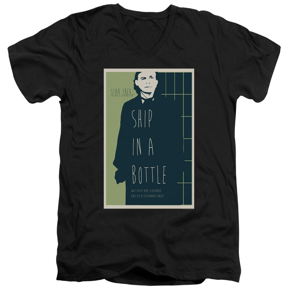 Star Trek Ship in a Bottle Black V-Neck T-Shirt