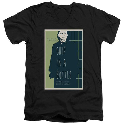 Star Trek Ship in a Bottle Black V-Neck T-Shirt