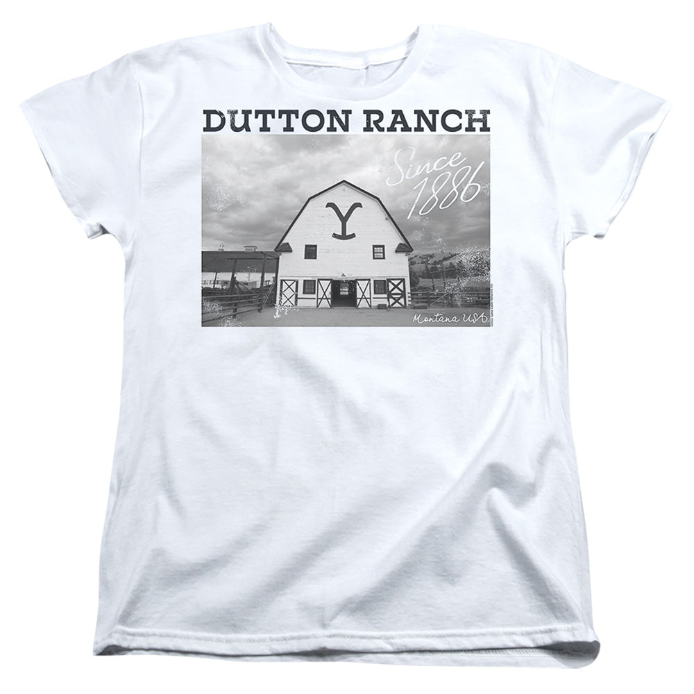Yellowstone Dutton Ranch Barn Since 1886 Womens T-Shirt