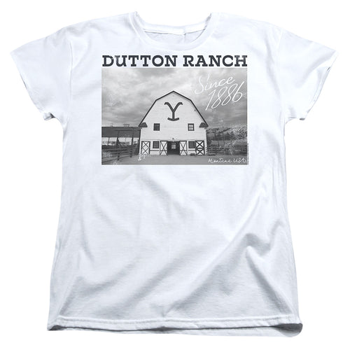 Yellowstone Dutton Ranch Barn Since 1886 Womens T-Shirt