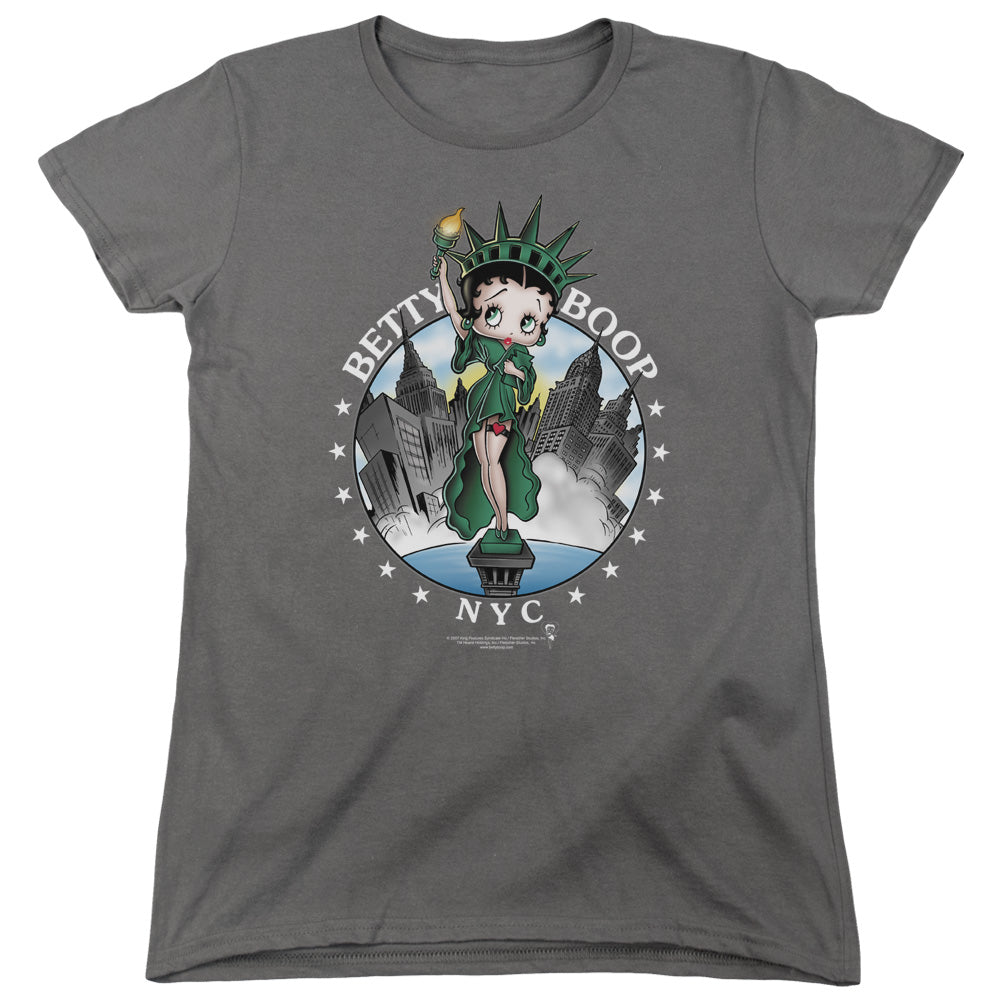 Betty Boop NYC Charcoal Womens T-Shirt