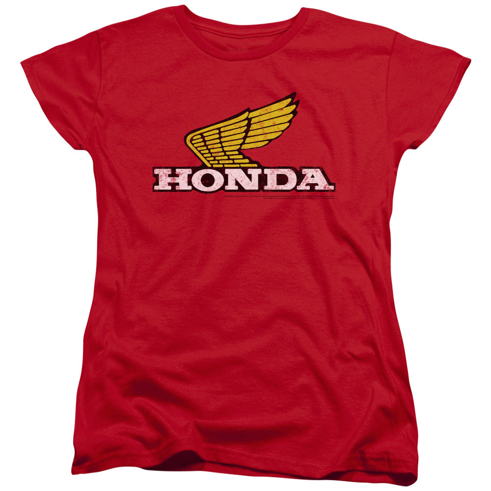Honda Yellow Wing Logo Womens T-Shirt