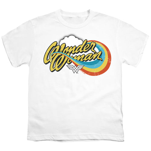 Wonder Woman Rainbow Script on White Youth/Toddler T-Shirt