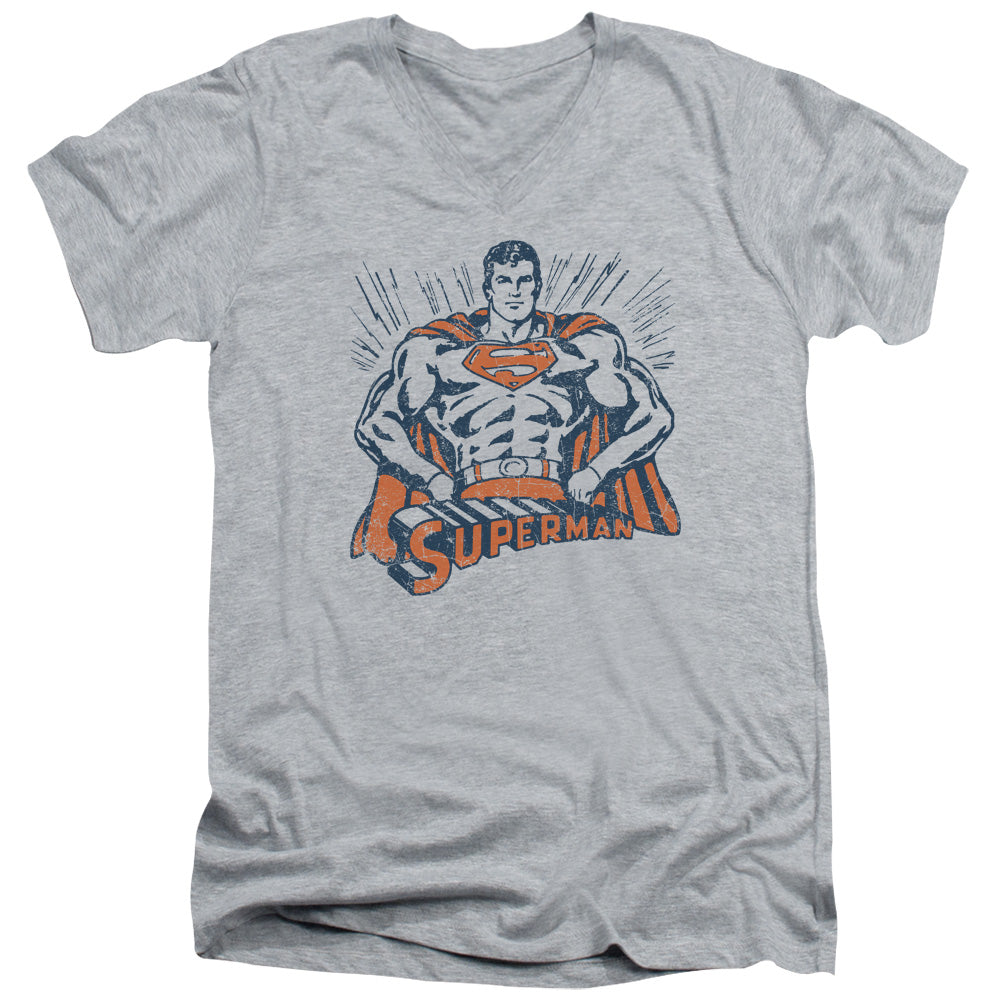 Superman Vintage Stance V-Neck T-Shirt