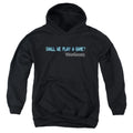WarGames Shall We Play a Game Text Youth Hoodie