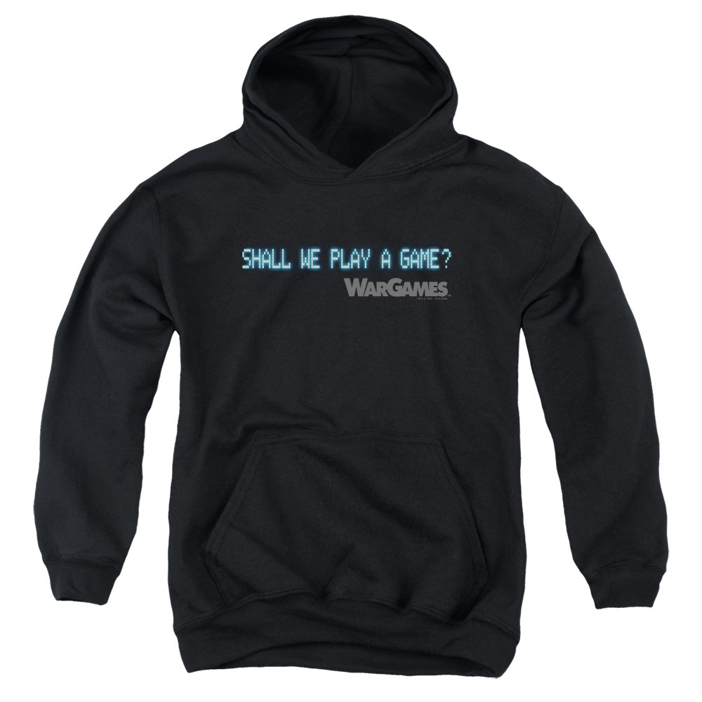WarGames Shall We Play a Game Text Youth Hoodie