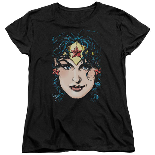 Justice League Wonder Woman Head Womens T-Shirt