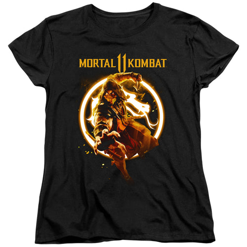 Mortal Kombat 11 Scorpion Flames Womens T-Shirt