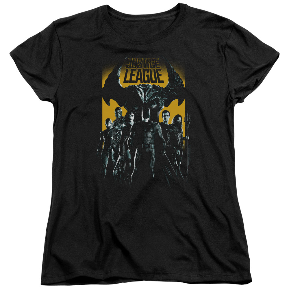 Justice League Stand Up To Evil Womens T-Shirt