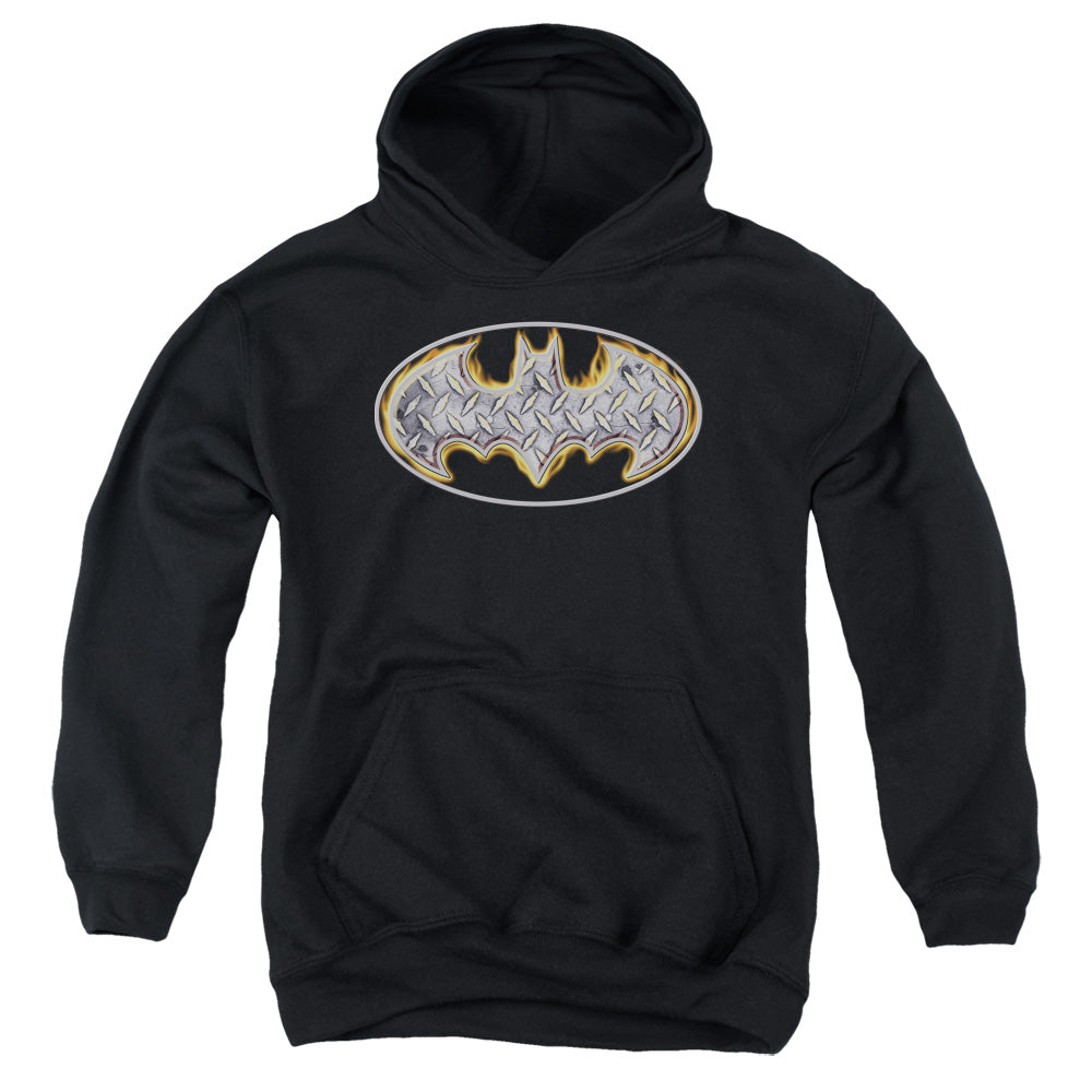 Batman Steel Fire Shield Youth Hoodie