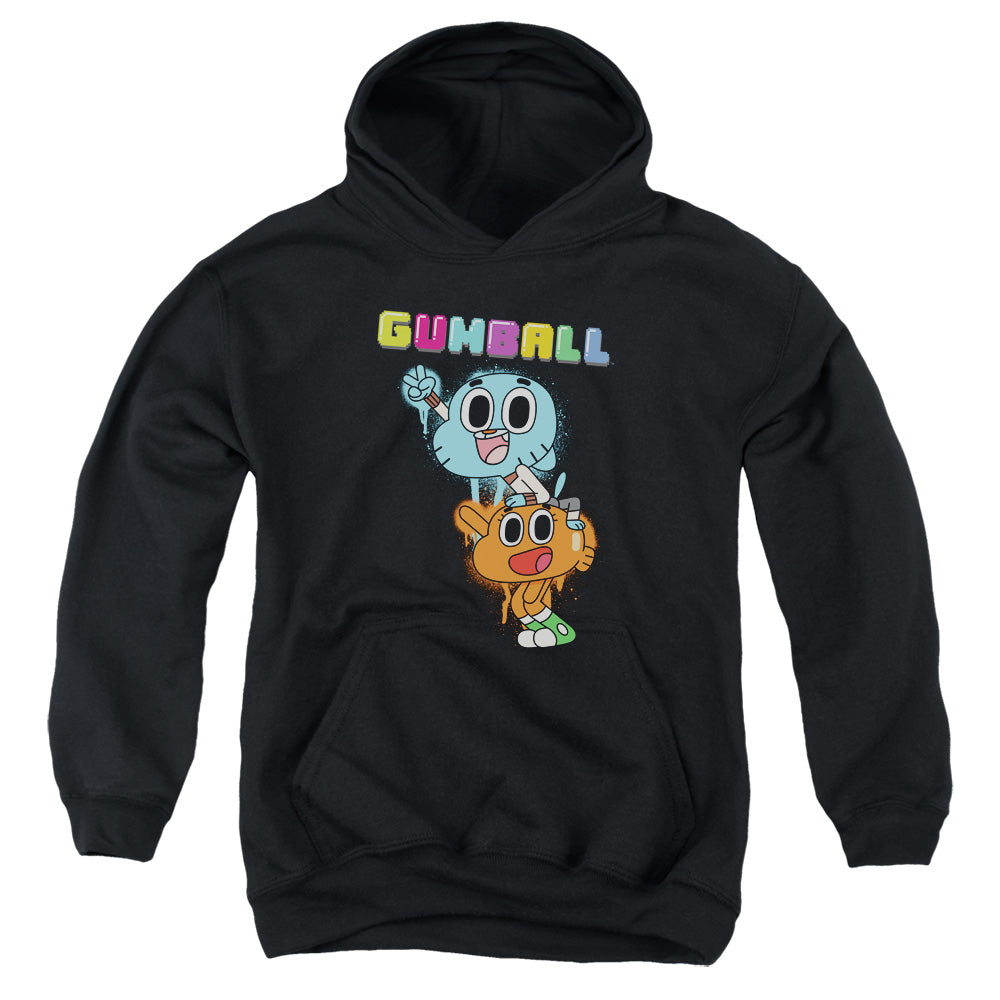 The Amazing World of Gumball Gumball and Darwin Spray Paint Youth Hoodie