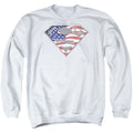 Superman All American Shield White Crewneck Sweatshirt