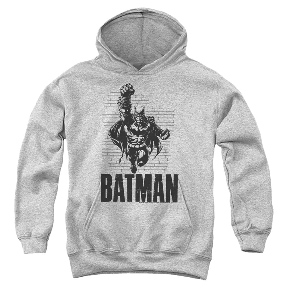 Batman Brick Wall Punch Youth Hoodie