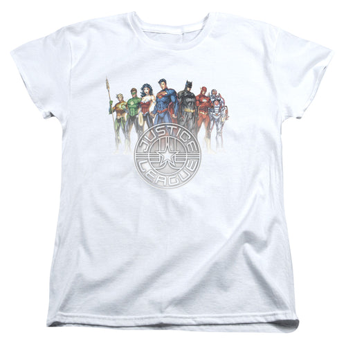 Justice League Circle Crest Womens T-Shirt