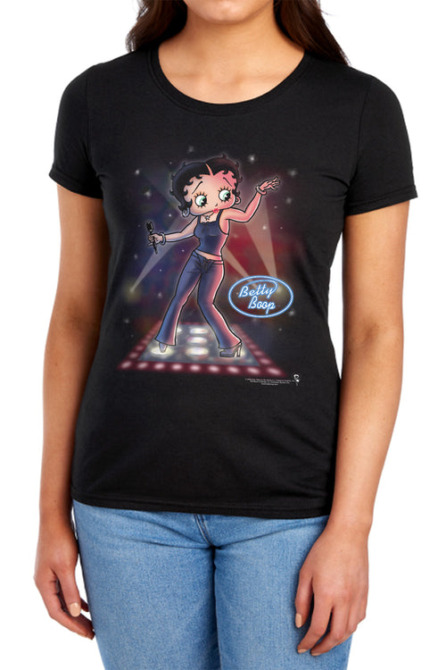 Betty Boop Pop Star Womens T-Shirt
