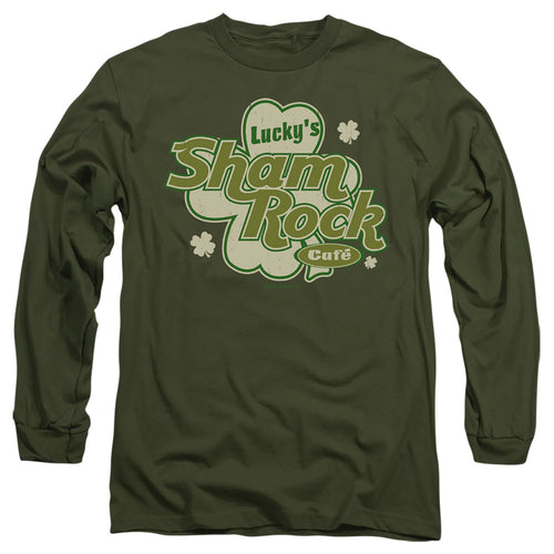 St Patrick's Day Lucky's Shamrock Cafe Long Sleeve T-Shirt