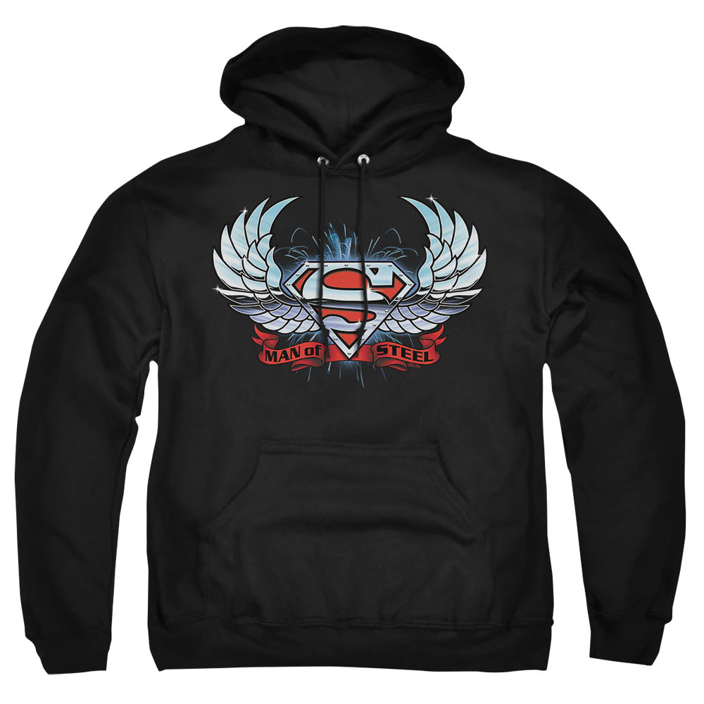 Superman Chrome Wings Shield Pullover Hoodie
