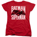 Batman v Superman Silhouette Fight Womens T-Shirt