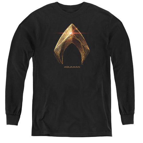 Justice League Aquaman Logo Youth Long Sleeve T-Shirt