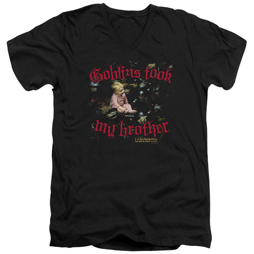 Labyrinth Goblins Took My Brother V-Neck T-Shirt