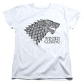 Game of Thrones Startk Winter Is Coming On White Womens T-Shirt