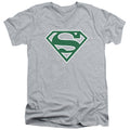 Superman Green & White Shield Athletic Heather V-Neck T-Shirt