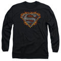 Superman Iron Fire Shield Long Sleeve T-Shirt